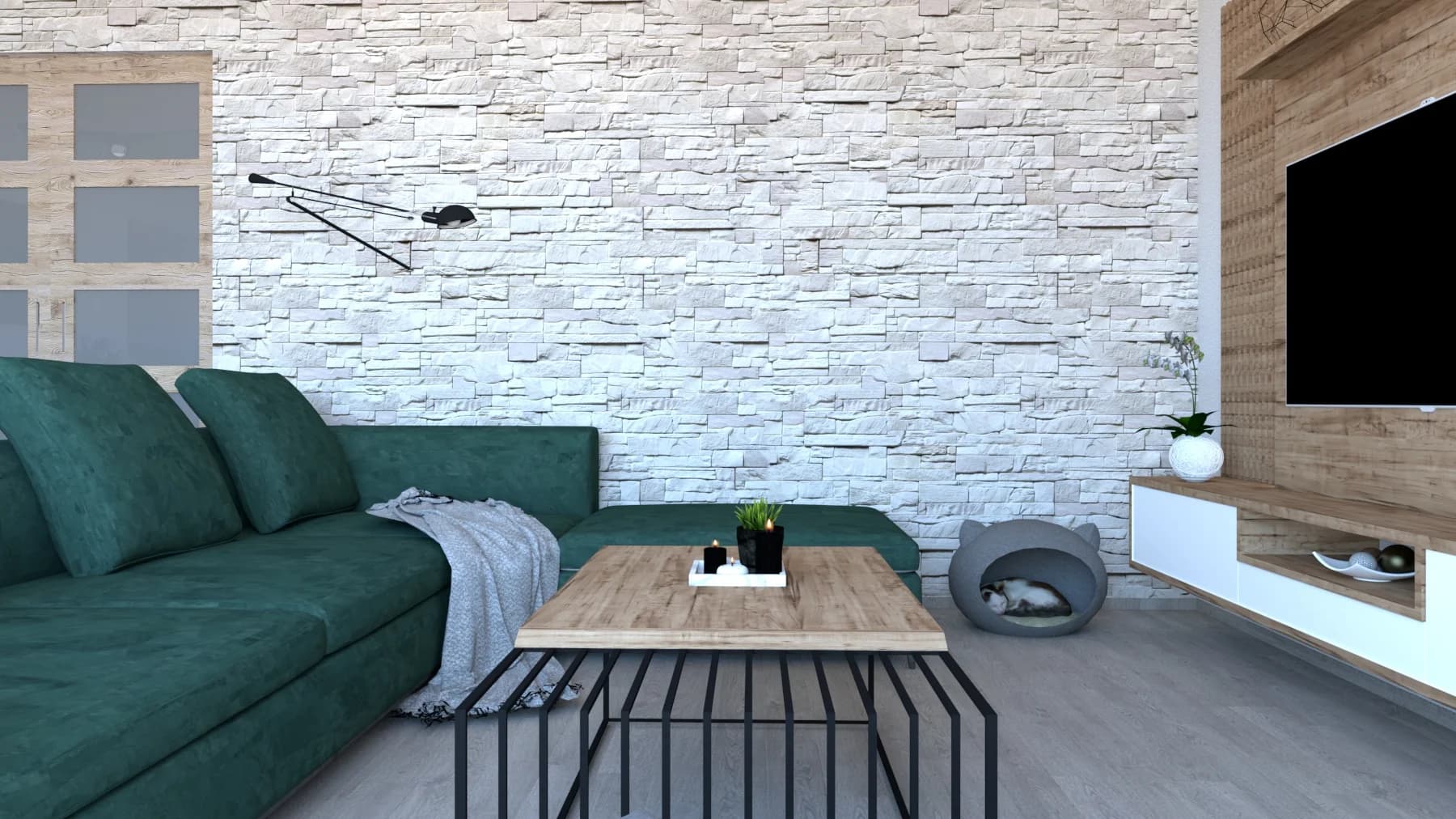 Interior, Living Room with Dining Room — 4